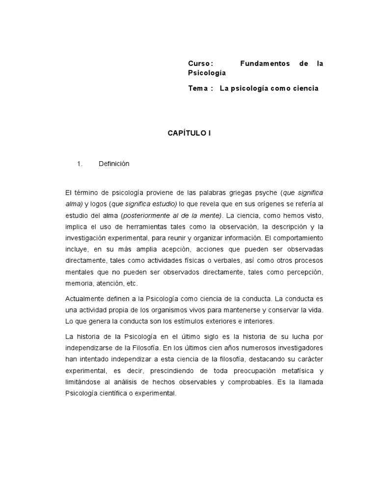 Fundamentos De La Psicologia | PDF