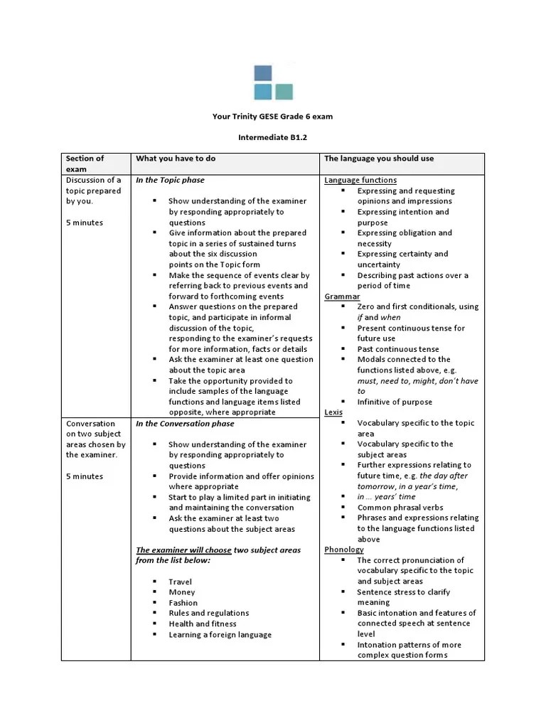 your trinity gese grade 6 exam pdf question morphology