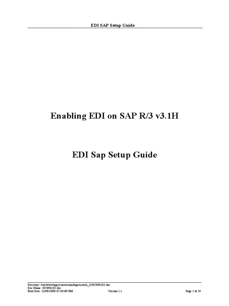 Edi Sap Setup Guide | Download Free PDF | Electronic Data Interchange ...