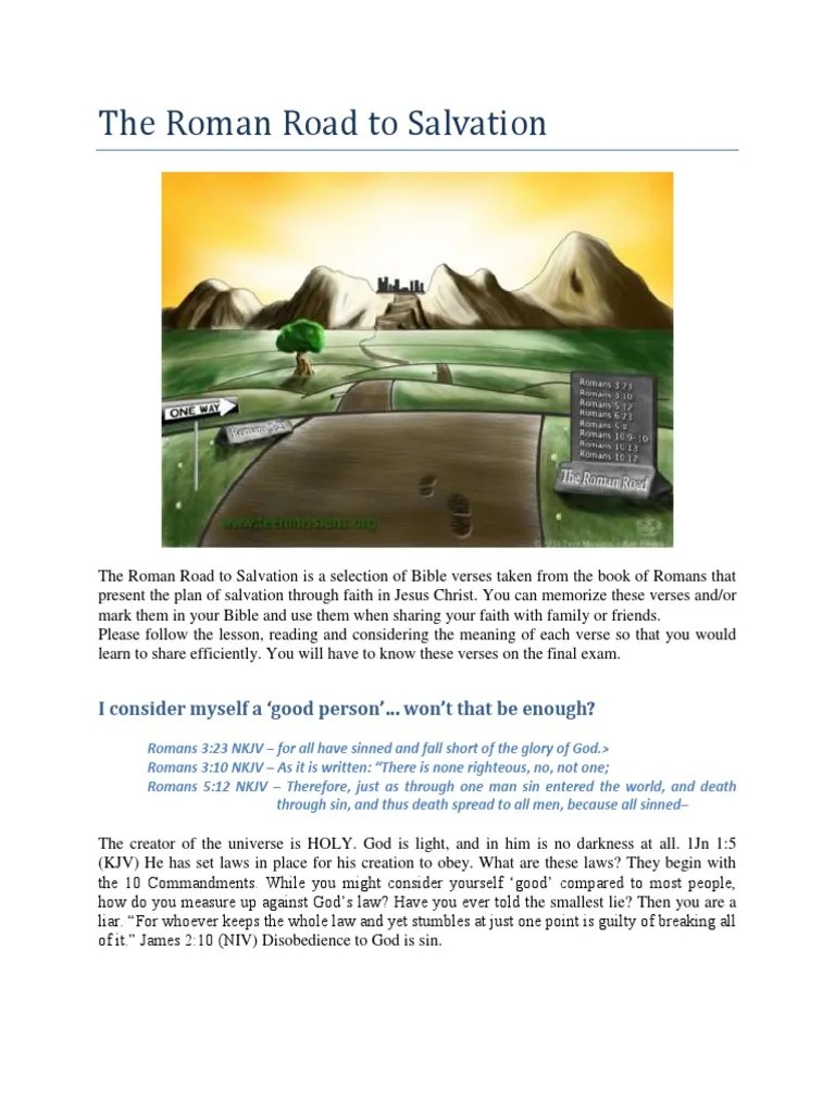 The Roman Road To Salvation | PDF | Epistle To The Romans | Jesus