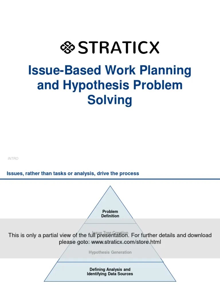 Issue-Based Work Planning And Hypothesis Problem Solving | PDF ...