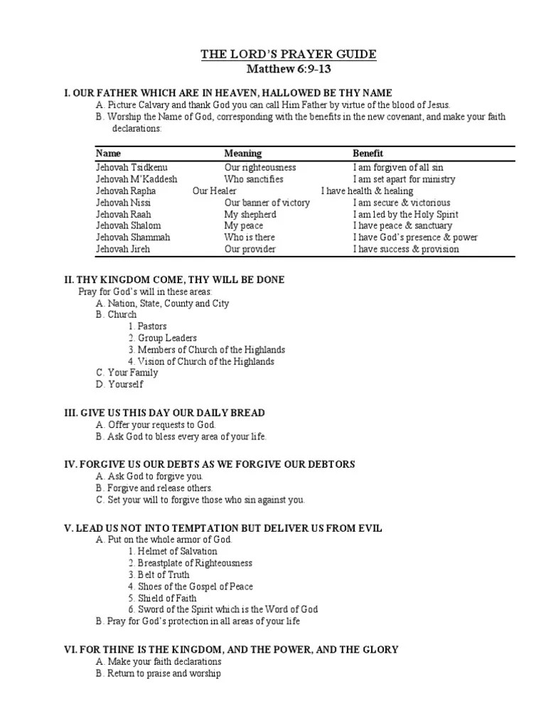The Lords Prayer Guide | PDF
