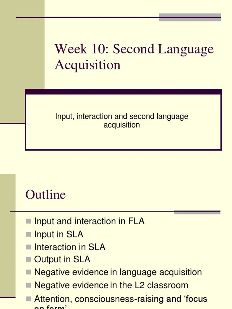 Input, Interaction And Second Language Acquisition | PDF | Second ...