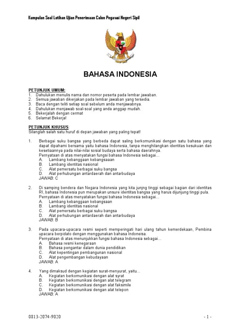 Contoh Soal Cpns Bahasa Indonesia Cute766