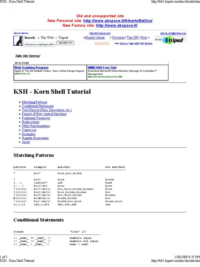 KSH - Korn Shell Tutorial | PDF | Unix Software | Software