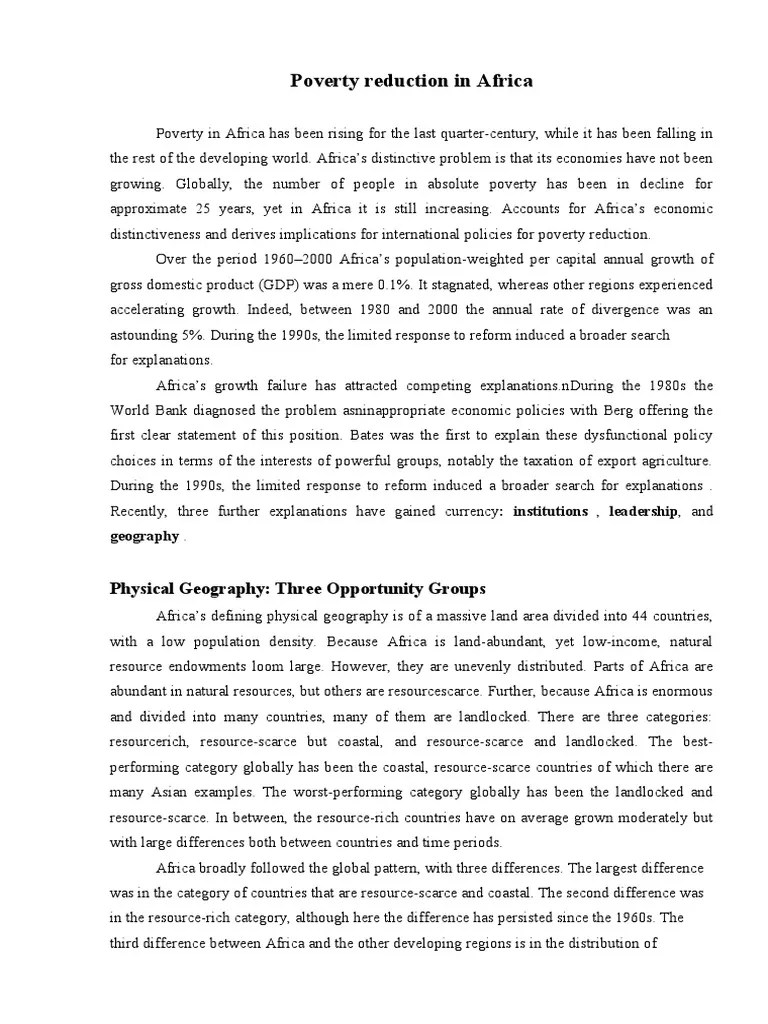 Poverty Reduction In Africa | PDF | Economic Growth | Africa