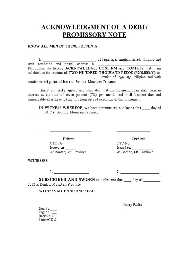 legal promissory note philippines