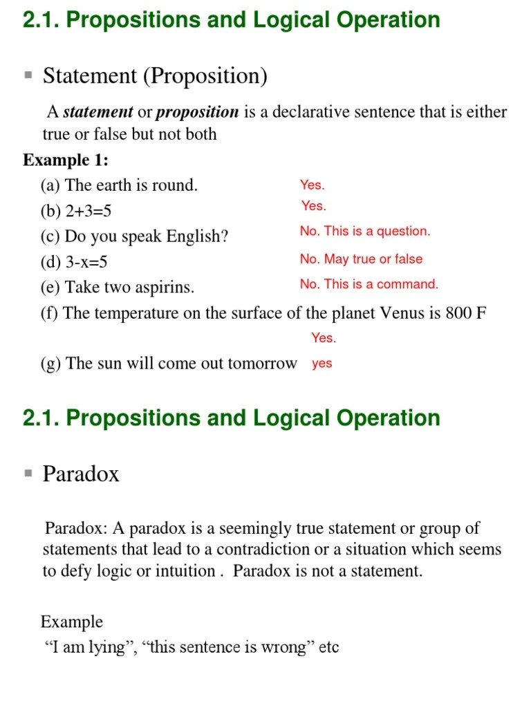 Discrete Mathematics For Computer Science | Proposition | Theoretical ...