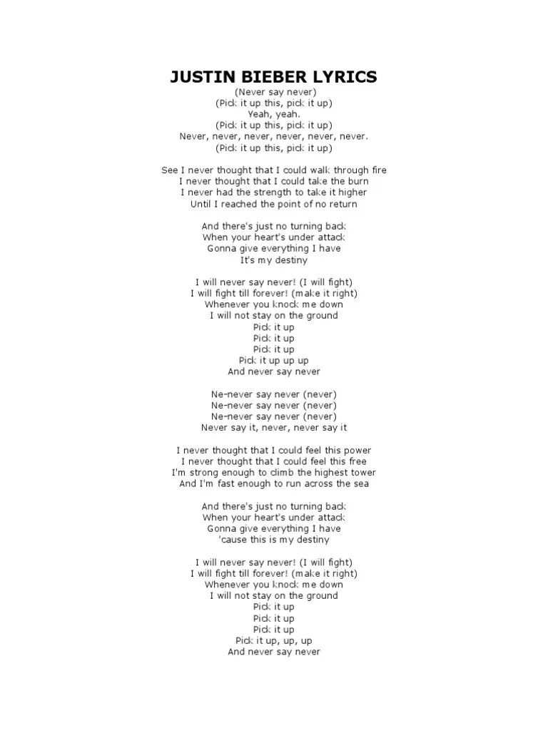 Justin Bieber Lyrics | PDF | Pop Songs | Dance Pop