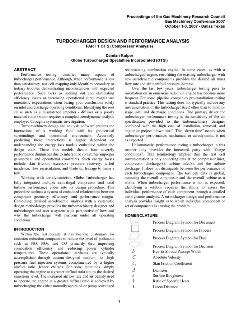 Turbocharger Design And Performance Analysis | PDF | Turbocharger | Gas Compressor