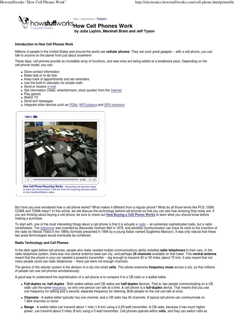 How Cell Phones Work | PDF | Cellular Network | Gsm