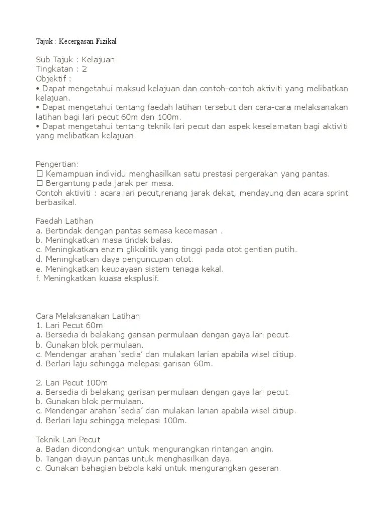 Piramid tahap kecergasan kecergasan boleh dibahagi kepada dua seperti yang. Nota Pjk Tingkatan 2 Kecergasan Fizikal Pdf