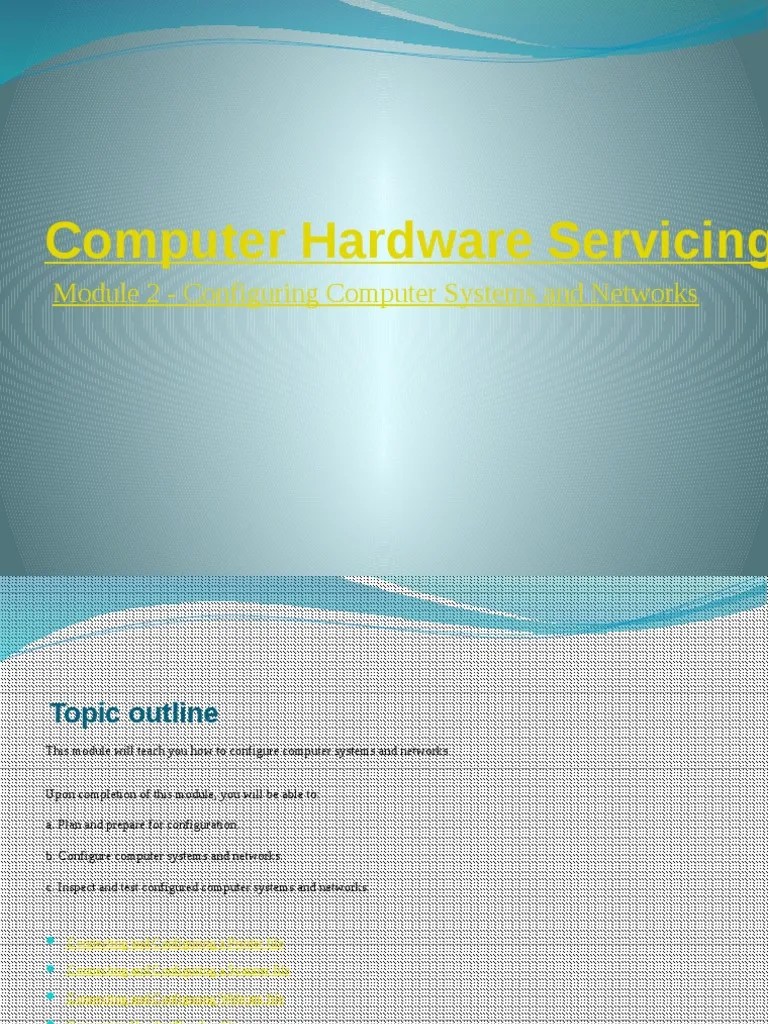 CHS Module 2 - Configuring Computer Systems And Networks | PDF | Image ...