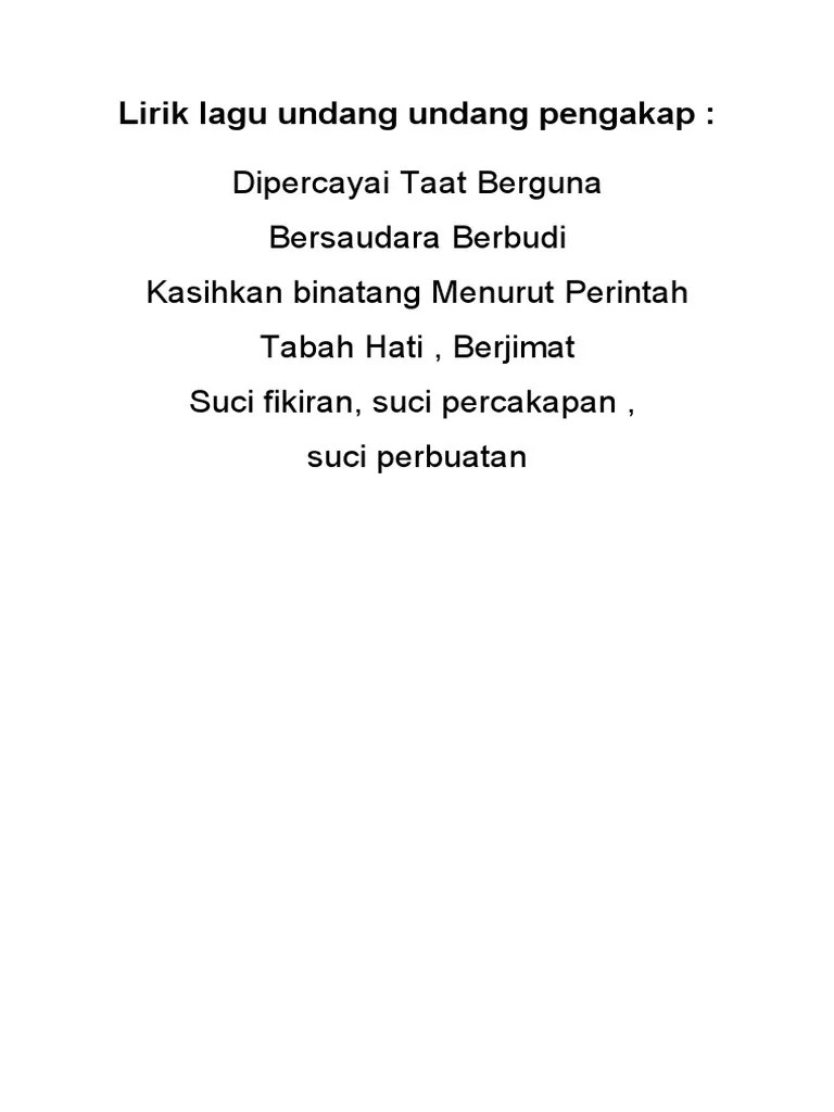 Now, listen to all your favourite songs, along with the lyrics, only on jiosaavn. Lirik Lagu Undang Undang Pengakap Pdf