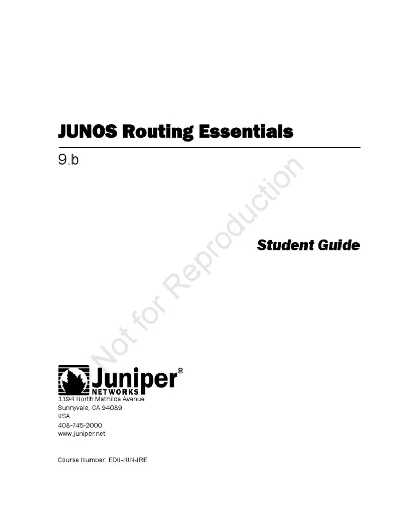 Junos Routing Essentials | PDF | Router (Computing) | Routing