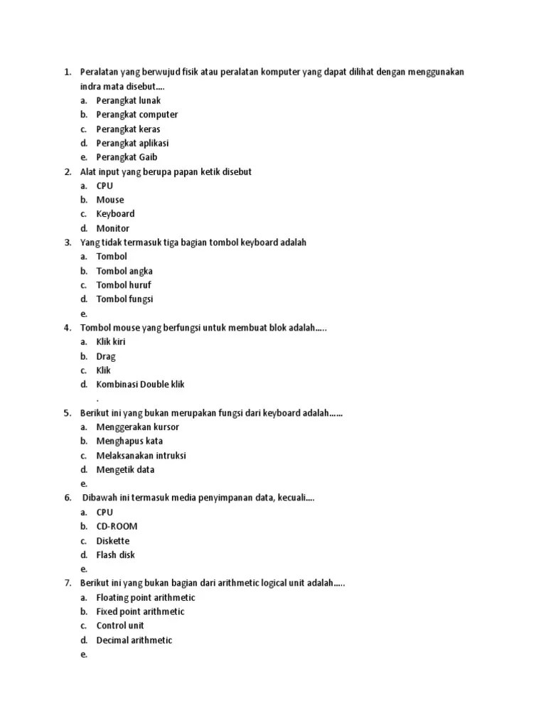 Soal Perakitan Komputer | PDF