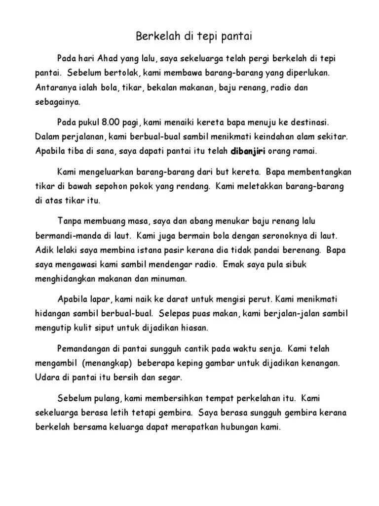 Bina ayat suasana di kedai runcit bina ayat berdasarkan gambar berkelah di tepi pantai. Gambar Berkelah Di Tepi Pantai