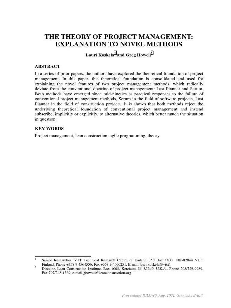 Art2 Theory Of Project Management | PDF | Scrum (Software Development) | Project Management