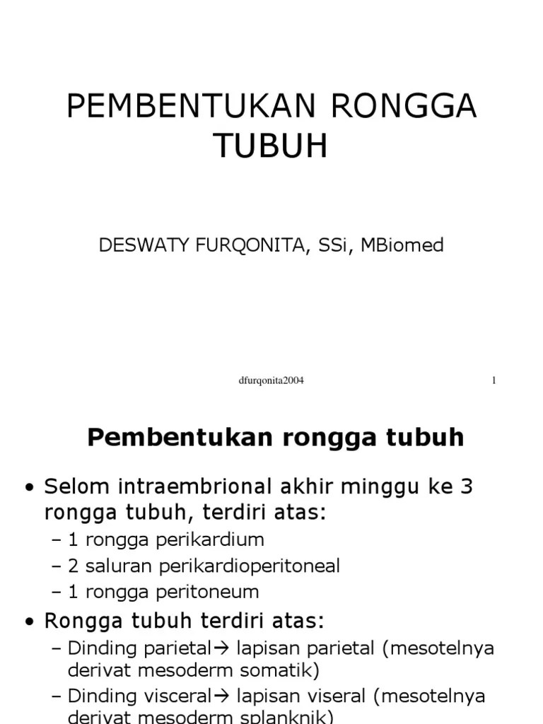 Pembentukan Rongga Tubuh | PDF