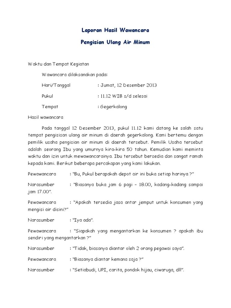 Contoh Laporan Wawancara Kewirausahaan - Nusagates