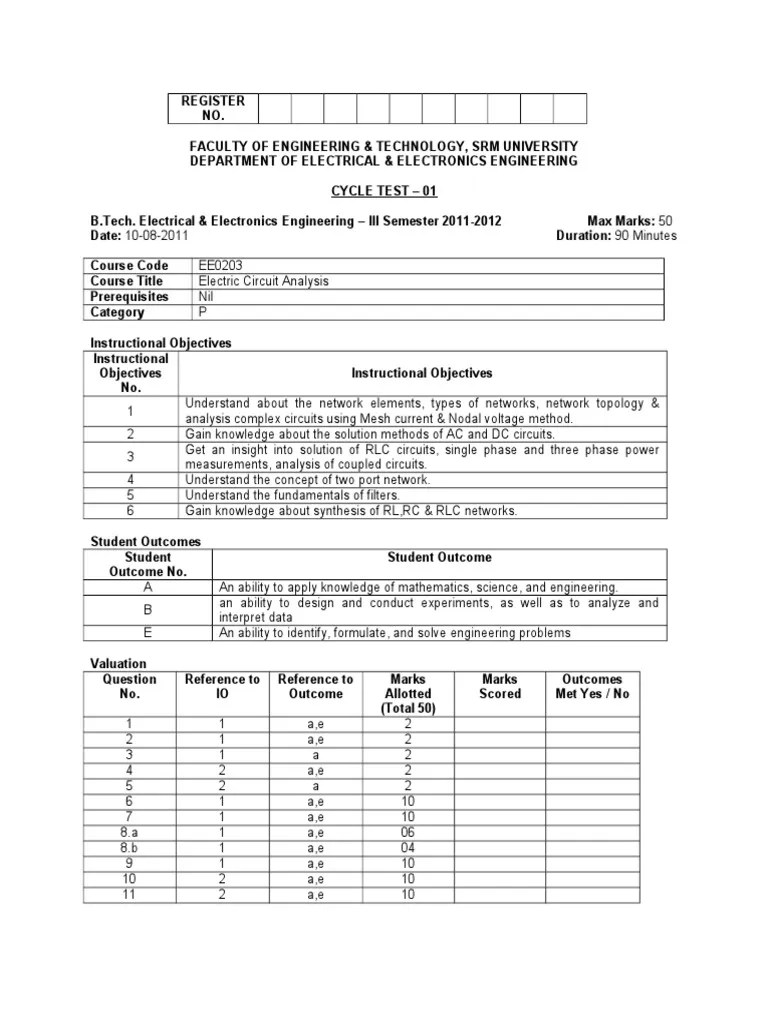 Basic Electrical Engg Question Paper Series And Parallel