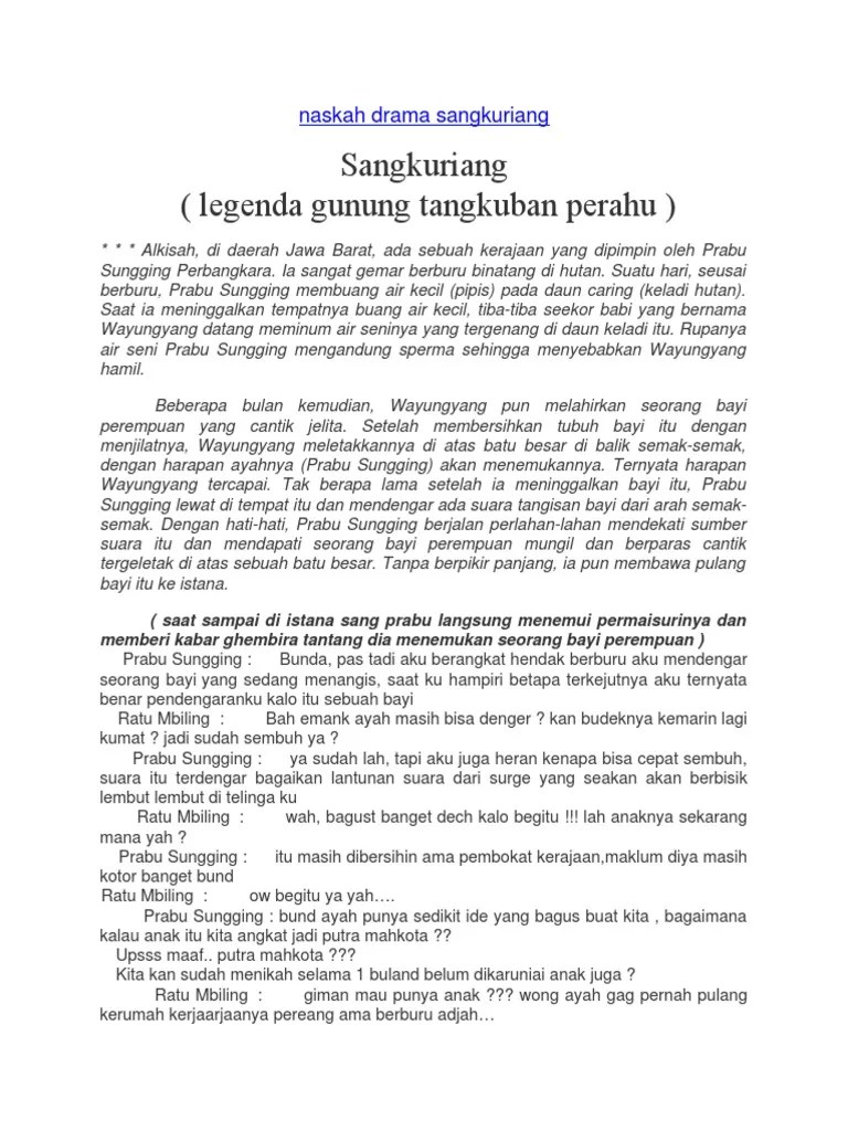 Cerita Rakyat Singkat Docx 9n0ok7zwgknv Di tanah Sunda Jawa Barat ada sebuah legenda yang berkaitan dengan asal mula gunung Tangkuban Perahu danau Bandung Gunung Bukit Tunggul dan gunung Burangrang.