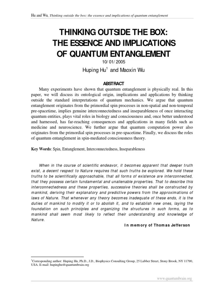 Quantum Entanglement | PDF | Quantum Entanglement | Quantum Mechanics
