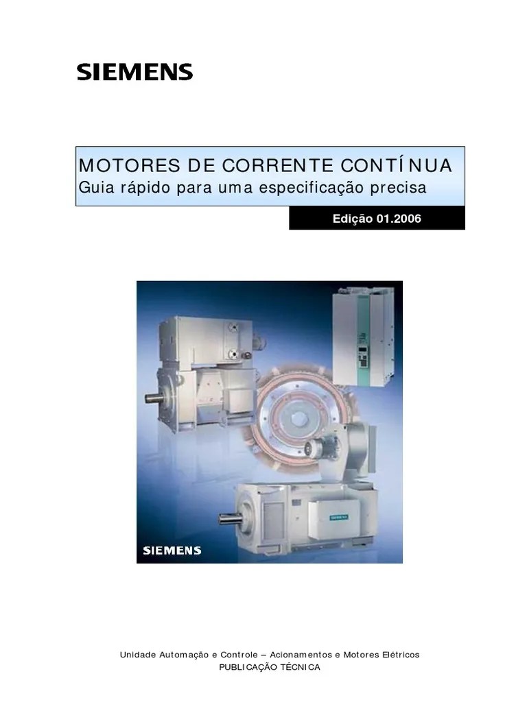 Siemens Motores CC | PDF | Motor Elétrico | Corrente Direta