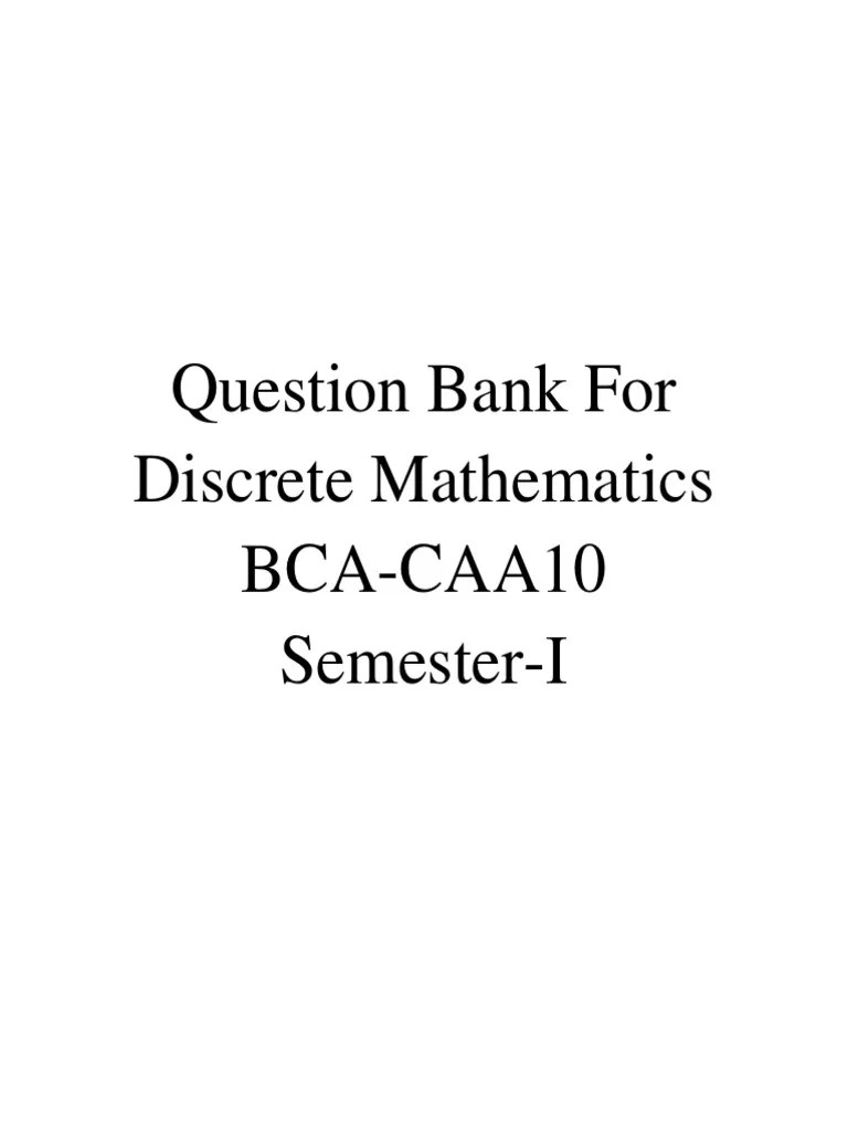 Discrete Mathematics Questions | PDF | Matrix (Mathematics) | Vertex ...