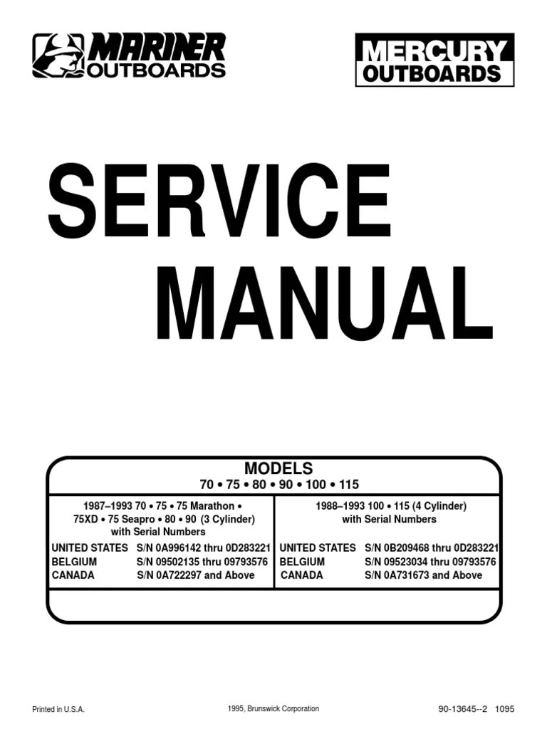 Outboard Manual 70 75 80 90 100 115 Ignition System