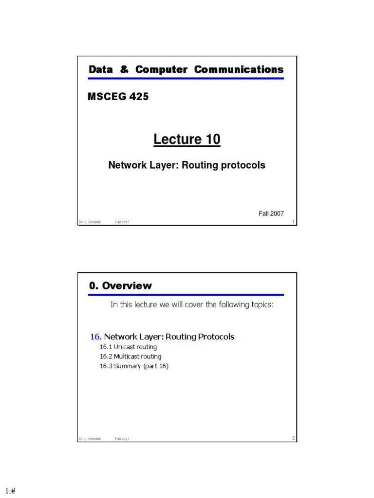 Lecture 10 | Download Free PDF | Routing | Router (Computing)