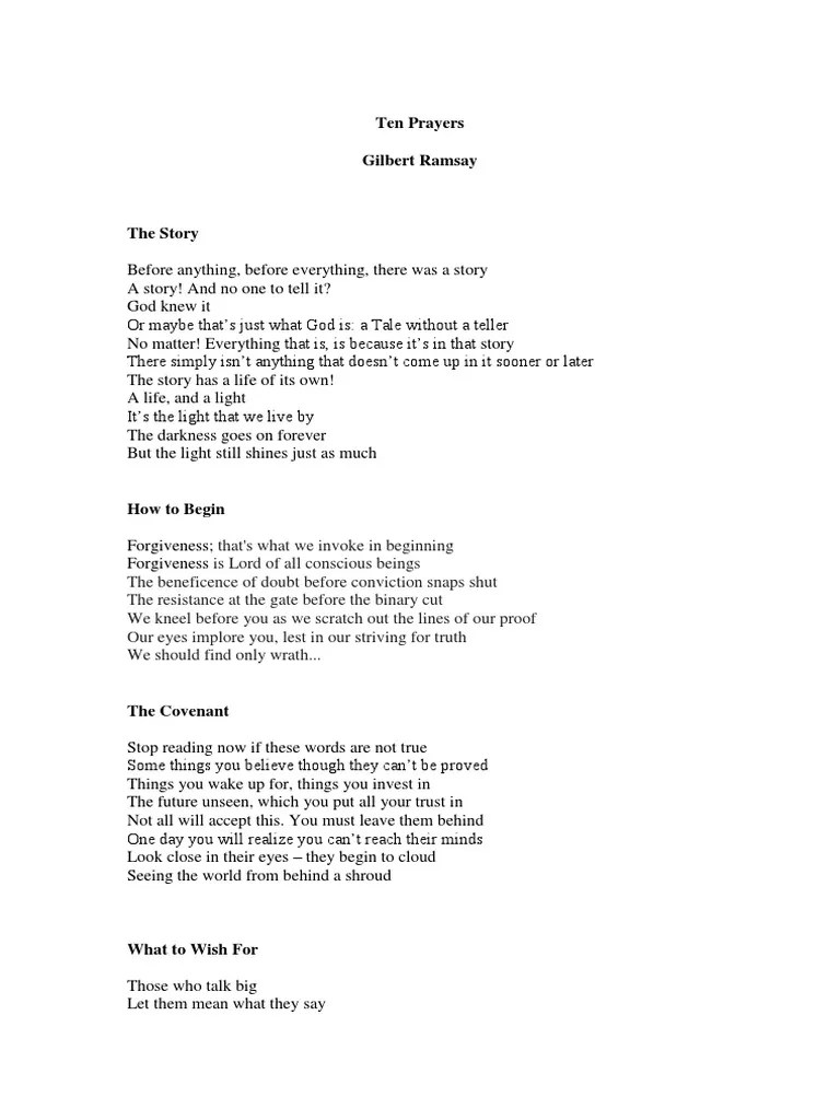 Ten Prayers Gilbert Ramsay | PDF | Forgiveness | Prayer