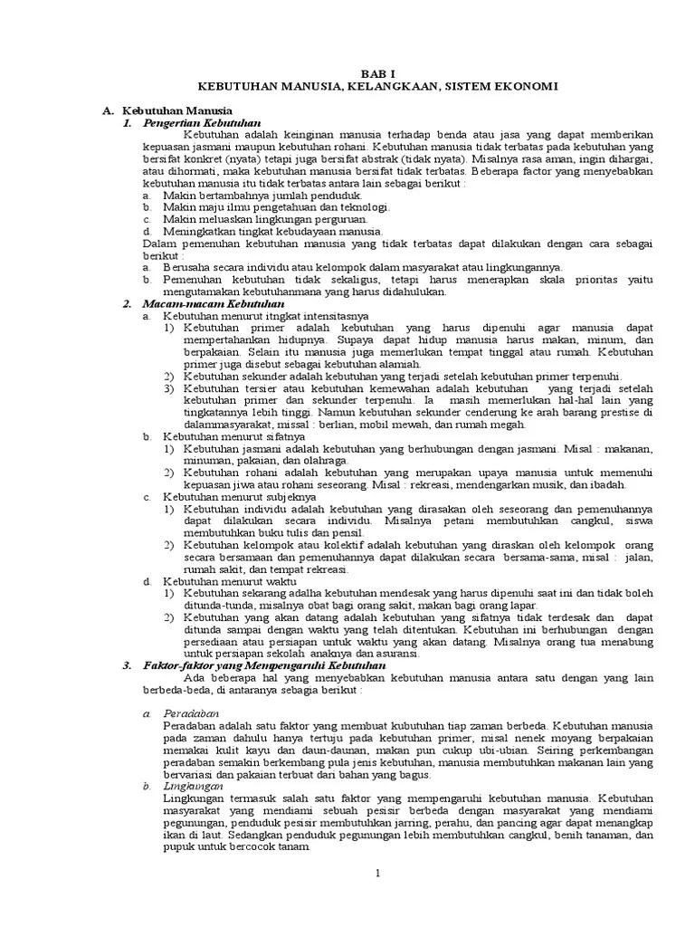 Rangkuman Materi Ekonomi Kelas 10 – Sekali