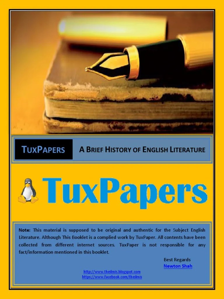 A Brief History Of English Literature | PDF | English Literature | Romanticism