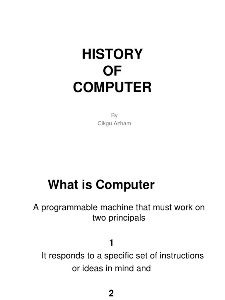 History Of Computer | PDF | Graphical User Interfaces | Personal Computers