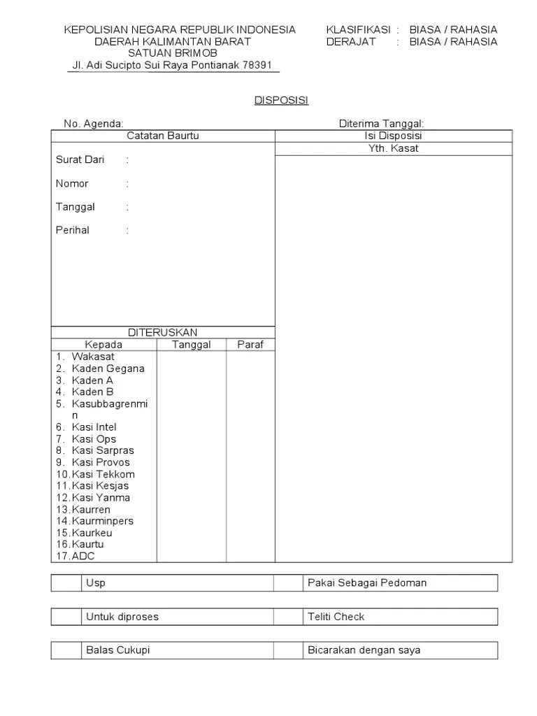 Lembar Disposisi | PDF