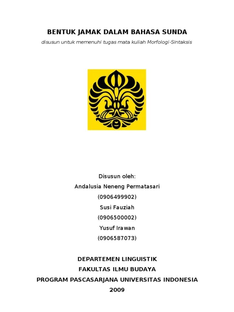 Berikut istilah yang telah masuk ke dalam khazanah bahasa indonesia:. cover makalah Plural dalam Bahasa Sunda