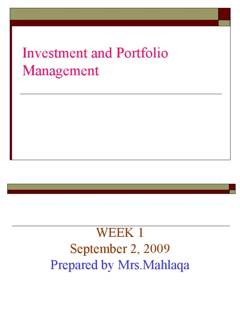 Investment And Portfolio Management | PDF | Bonds (Finance) | Securities (Finance)