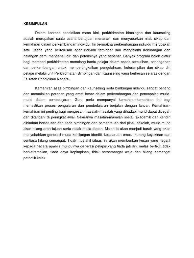 A)pengenalan b)nama penyumbang c)penutup (boleh sertakan pantun @ yang sewaktu dengannya). Kesimpulan Esaimen Bimbingan Dan Kaunseling Pdf