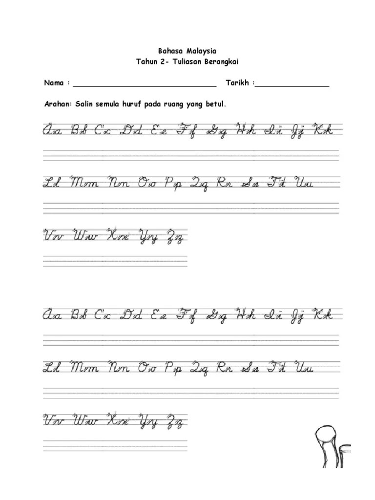 Check 'berangkai' translations into english. Tulisan Berangkai Tahun 2 Pdf