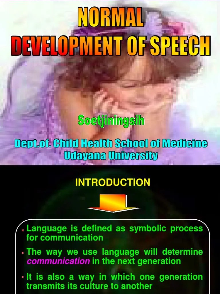 Lecture 13 Normal Development Of Speech | PDF | Language Development ...