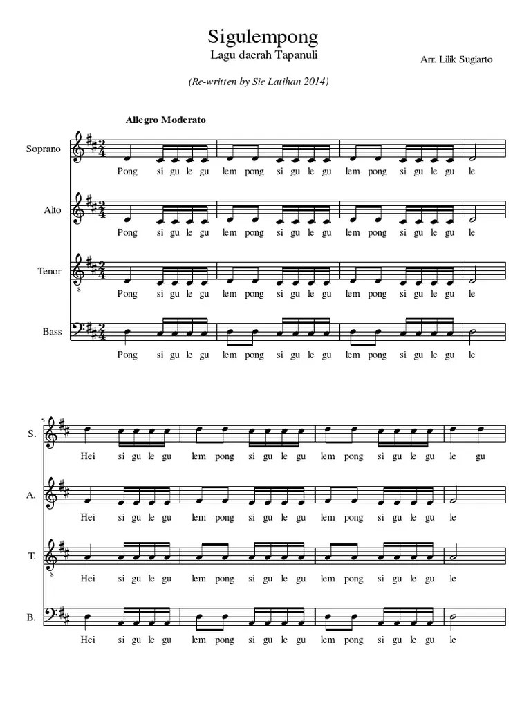 Not Lagu Sigulempong – Belajar