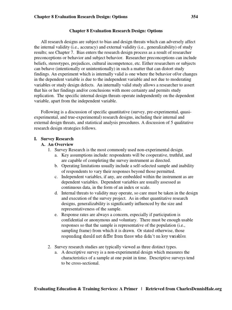 Evaluation Research Design | PDF | Analysis Of Covariance | Survey Methodology