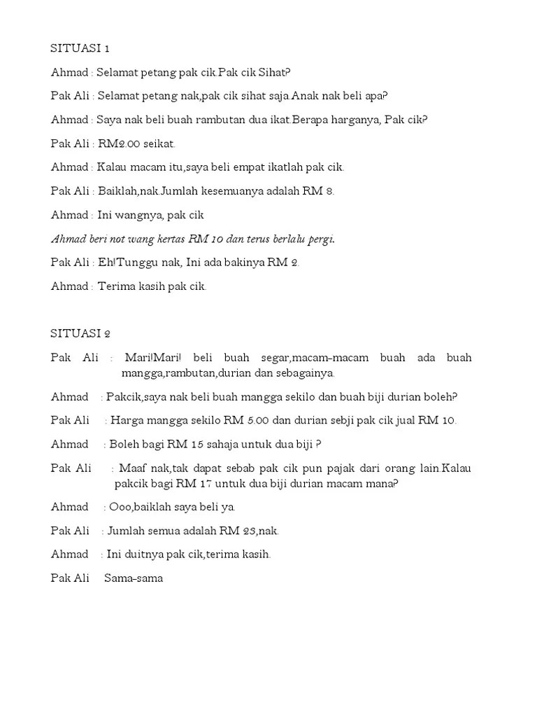 (buku yang kamu baca tebal.) the dress that you choose is colourful. Dialog Jual Beli Pdf