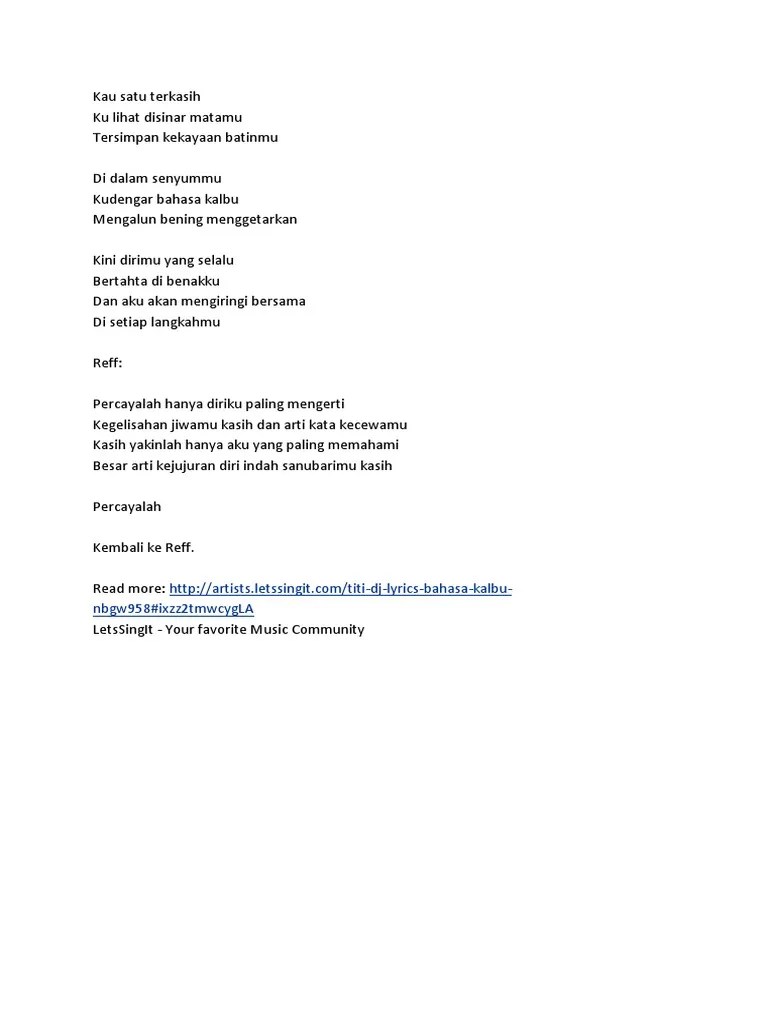 Titi DJ - Bahasa Kalbu | PDF