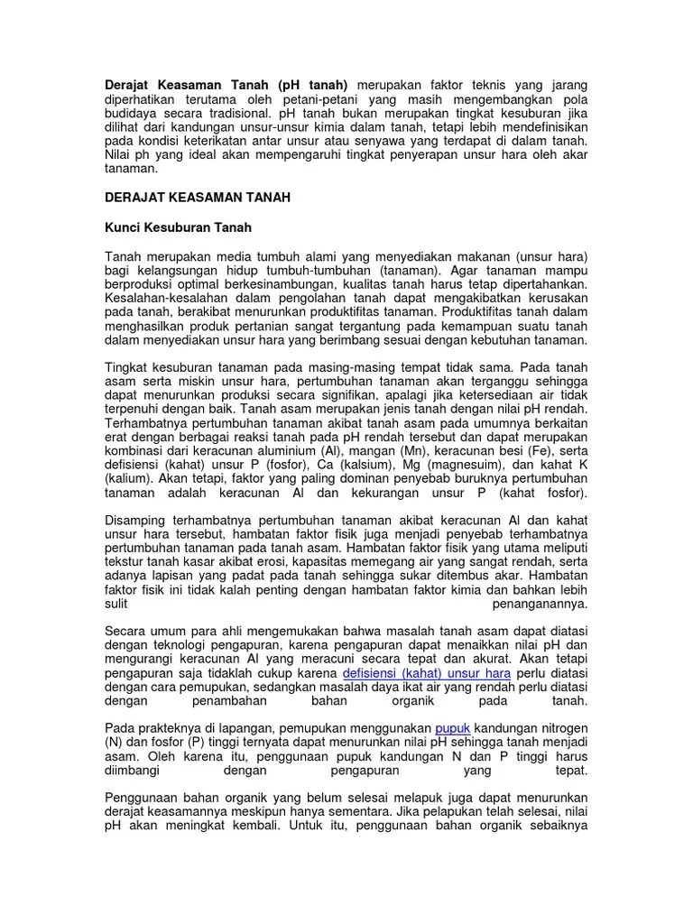 Derajat Keasaman Tanah | PDF