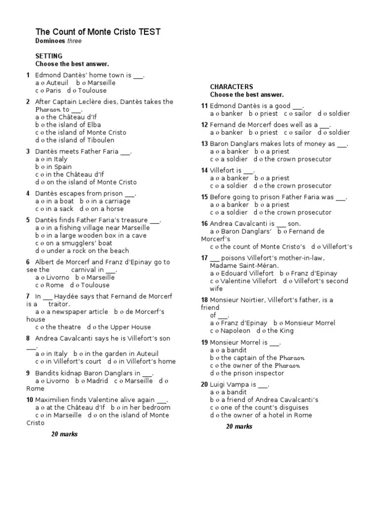 Le Te De Monte Cristo Questionnaire De Lecture The inspector looks at the register of Dantes.