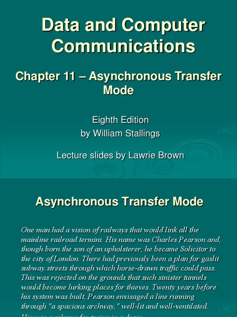 Data And Computer Communications: - Asynchronous Transfer Mode | PDF | Asynchronous Transfer ...
