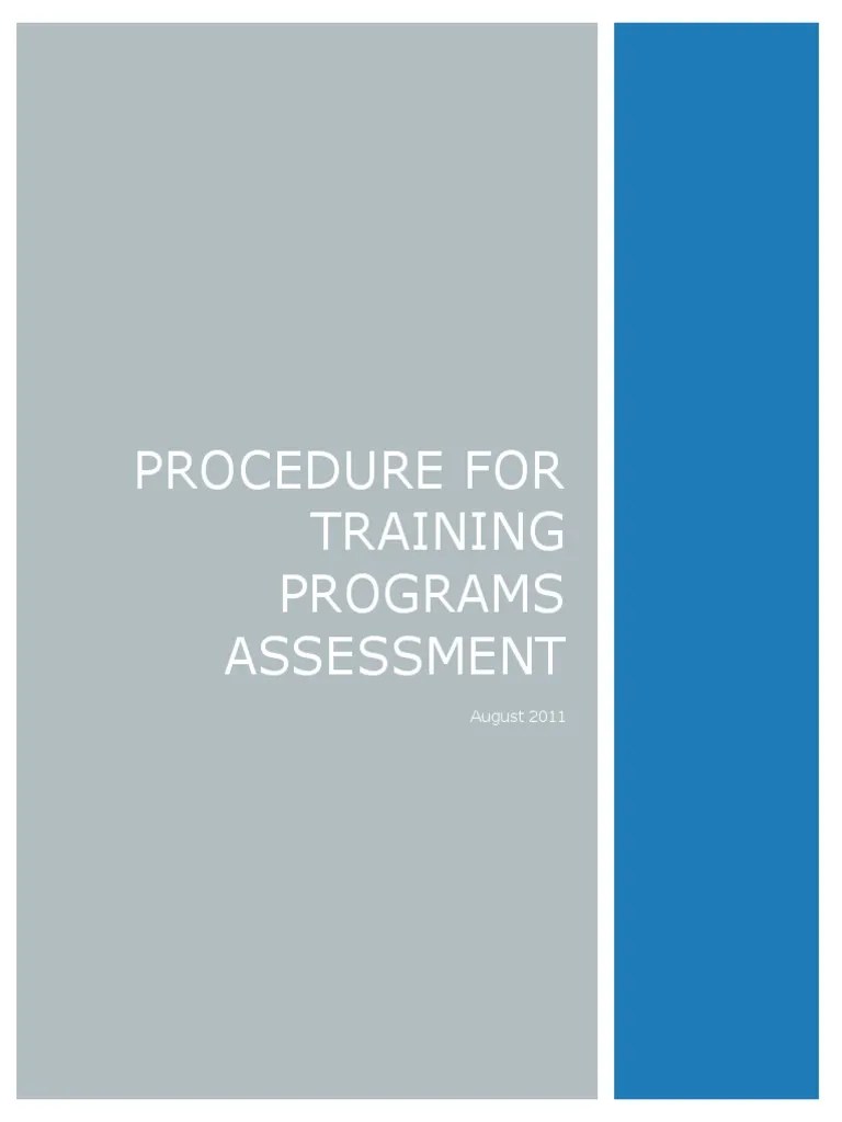 Training Effectiveness Evaluation Procedure | PDF | Return On ...