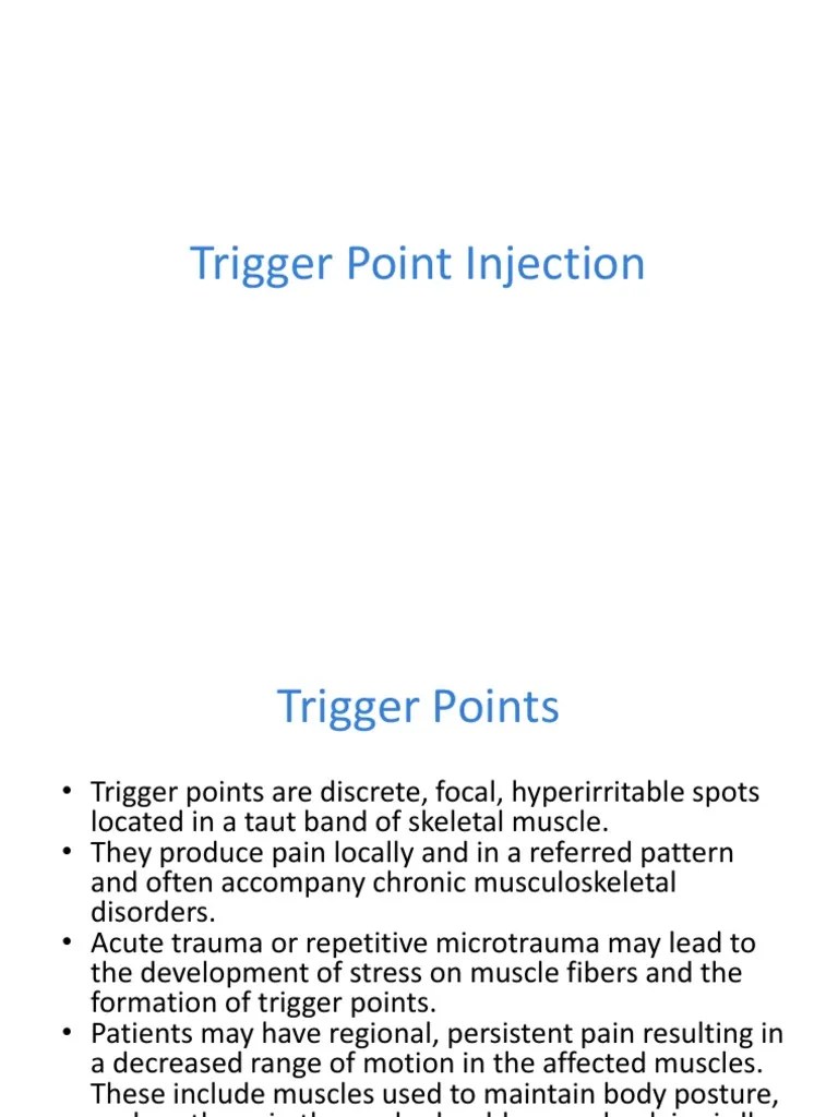 Trigger Point Injection | PDF | Myofascial Trigger Point | Medicine